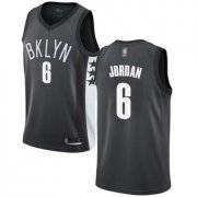 Wholesale Cheap Nets #6 DeAndre Jordan Gray Basketball Swingman Statement Edition Jersey