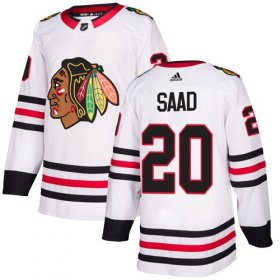 Wholesale Cheap Adidas Blackhawks #20 Brandon Saad White Road Authentic Stitched Youth NHL Jersey