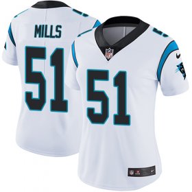 Wholesale Cheap Nike Panthers #51 Sam Mills White Women\'s Stitched NFL Vapor Untouchable Limited Jersey