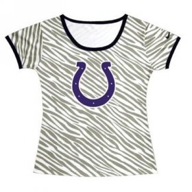 Wholesale Cheap Women\'s Indianapolis Colts Sideline Legend Authentic Logo Zebra Stripes T-Shirt