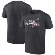 Cheap Men's Houston Texans Heather Charcoal 2023 Playoffs Ready T-Shirt