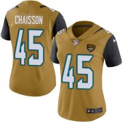 Wholesale Cheap Nike Jaguars #45 K'Lavon Chaisson Gold Women's Stitched NFL Limited Rush Jersey
