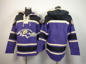 Wholesale Cheap Men\'s Baltimore Ravens Blank Purple Hoodie
