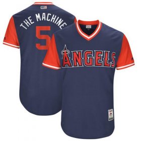 Wholesale Cheap Angels of Anaheim #5 Albert Pujols Navy \"The Machine\" Players Weekend Authentic Stitched MLB Jersey