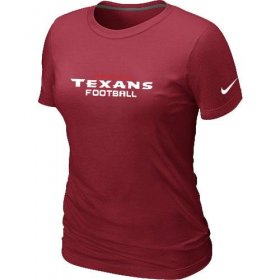 Wholesale Cheap Women\'s Nike Houston Texans Sideline Legend Authentic Font T-Shirt Red