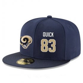 Wholesale Cheap Los Angeles Rams #83 Brian Quick Snapback Cap NFL Player Navy Blue with Gold Number Stitched Hat