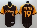 Wholesale Cheap Padres #19 Tony Gwynn Brown/Gold Flexbase Authentic Collection Cooperstown Stitched MLB Jersey