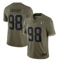 Wholesale Cheap Men's Las Vegas Raiders #98 Maxx Crosby 2022 Olive Salute To Service Limited Stitched Jersey
