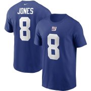 Wholesale Cheap New York Giants #8 Daniel Jones Nike Team Player Name & Number T-Shirt Royal