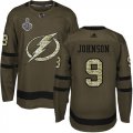 Wholesale Cheap Adidas Lightning #9 Tyler Johnson Green Salute to Service 2020 Stanley Cup Final Stitched NHL Jersey