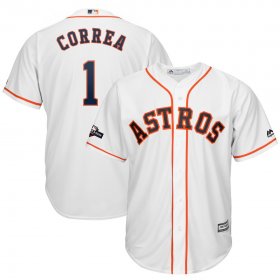 Wholesale Cheap Houston Astros #1 Carlos Correa Majestic 2019 Postseason Official Cool Base Player Jersey White