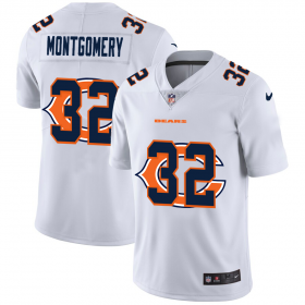 Wholesale Cheap Chicago Bears #32 David Montgomery White Men\'s Nike Team Logo Dual Overlap Limited NFL Jersey