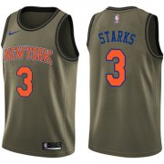 Wholesale Cheap Nike New York Knicks #3 John Starks Green Salute to Service NBA Swingman Jersey