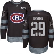 Wholesale Cheap Adidas Canadiens #29 Ken Dryden Black 1917-2017 100th Anniversary Stitched NHL Jersey