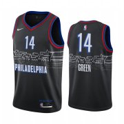 Wholesale Cheap Nike 76ers #14 Danny Green Black NBA Swingman 2020-21 City Edition Jersey