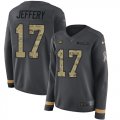 Wholesale Cheap Nike Eagles #17 Alshon Jeffery Anthracite Salute to Service Women's Stitched NFL Limited Therma Long Sleeve Jersey