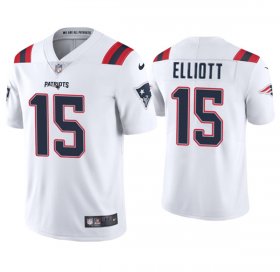 Wholesale Cheap Men\'s New England Patriots #15 Ezekiel Elliott White Vapor Untouchable Stitched Jersey