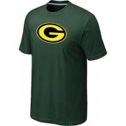 Wholesale Cheap Men's Green Bay Packers Neon Logo Charcoal T-Shirt Dark Green