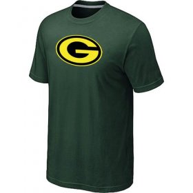 Wholesale Cheap Men\'s Green Bay Packers Neon Logo Charcoal T-Shirt Dark Green