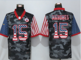 Wholesale Cheap Men\'s Kansas City Chiefs #15 Patrick Mahomes USA Camo 2020 Salute To Service Stitched NFL Nike Limited Jersey