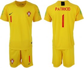 Wholesale Cheap Portugal #1 Patricio Yellow Goalkeeper Soccer Country Jersey