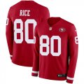 Wholesale Cheap Nike 49ers #80 Jerry Rice Red Team Color Men's Stitched NFL Limited Therma Long Sleeve Jersey