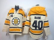Wholesale Cheap Bruins #40 Tuukka Rask Cream Sawyer Hooded Sweatshirt Stitched NHL Jersey