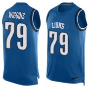 Wholesale Cheap Nike Lions #79 Kenny Wiggins Blue Team Color Men's Stitched NFL Limited Tank Top Jersey