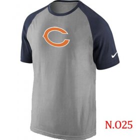 Wholesale Cheap Nike Chicago Bears Ash Tri Big Play Raglan NFL T-Shirt Grey/ Navy Blue