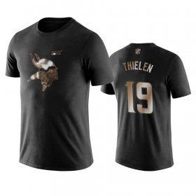 Wholesale Cheap Vikings #19 Adam Thielen Black NFL Black Golden 100th Season T-Shirts