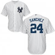 Wholesale Cheap Yankees #24 Gary Sanchez White Home Stitched Youth MLB Jersey