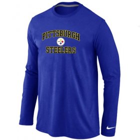 Wholesale Cheap Nike Pittsburgh Steelers Heart & Soul Long Sleeve T-Shirt Blue