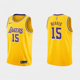 Wholesale Cheap Men\'s Los Angeles Lakers #15 Austin Reaves Gold Stitched Jersey