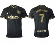 Wholesale Cheap Men 2020-2021 club Barcelona away aaa version 7 black Soccer Jerseys