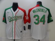 Wholesale Cheap Men's Los Angeles Dodgers #34 Fernando Valenzuela White Mexican Heritage Culture Night Nike Jersey