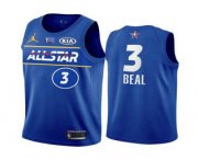 Wholesale Cheap Men's 2021 All-Star Washington Wizards #3 Bradley Beal Blue Eastern Conference Stitched NBA Jersey