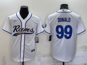 Wholesale Men's Los Angeles Rams #99 Aaron Donald White Stitched Cool Base Nike Baseball Jersey