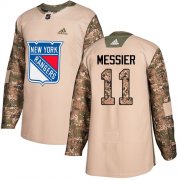 Wholesale Cheap Adidas Rangers #11 Mark Messier Camo Authentic 2017 Veterans Day Stitched NHL Jersey
