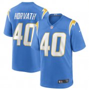 Wholesale Cheap Men's Los Angeles Chargers #40 Zander Horvath 2022 Blue Stitched Football Game Jersey