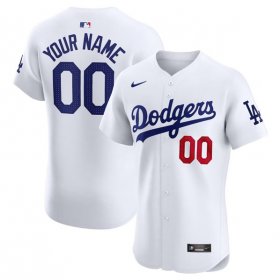 Cheap Men\'s Los Angeles Dodgers Active Player Custom White Home Elite Stitched Jersey