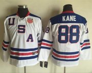 Wholesale Cheap Team USA #88 Patrick Kane White 1960 Throwback Stitched Youth NHL Jersey