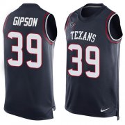 Wholesale Cheap Nike Texans #39 Tashaun Gipson Navy Blue Team Color Men's Stitched NFL Limited Tank Top Jersey