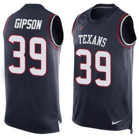 Wholesale Cheap Nike Texans #39 Tashaun Gipson Navy Blue Team Color Men\'s Stitched NFL Limited Tank Top Jersey