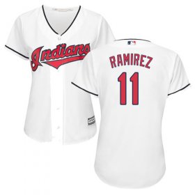 Wholesale Cheap Indians #11 Jose Ramirez White Home Women\'s Stitched MLB Jersey