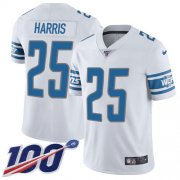 Wholesale Cheap Nike Lions #25 Will Harris White Men's Stitched NFL 100th Season Vapor Untouchable Limited Jersey