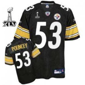 Wholesale Cheap Steelers #53 Maurkice Pouncey Black Super Bowl XLV Stitched NFL Jersey