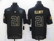Wholesale Cheap Men's Dallas Cowboys #21 Ezekiel Elliott Black 2020 Salute To Service Stitched NFL Nike Limited Jersey
