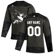 Wholesale Cheap San Jose Sharks Adidas 2019 Veterans Day Authentic Custom Practice NHL Jersey Camo
