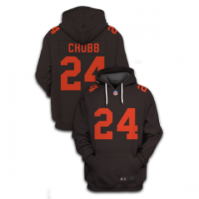 Wholesale Cheap Men\'s Cleveland Browns #24 Nick Chubb Brown 2021 Pullover Hoodie