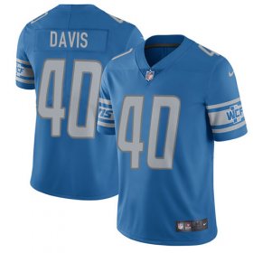 Wholesale Cheap Nike Lions #40 Jarrad Davis Blue Team Color Men\'s Stitched NFL Vapor Untouchable Limited Jersey